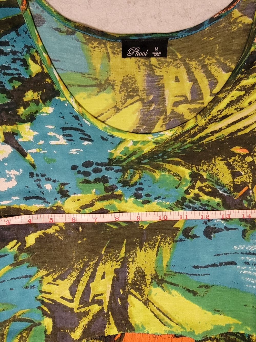 Vintage 90s PHOOL Boho Crinkle Rayon Abstract Maxi Dress Handkerchief Hem Large - Picture 10 of 14
